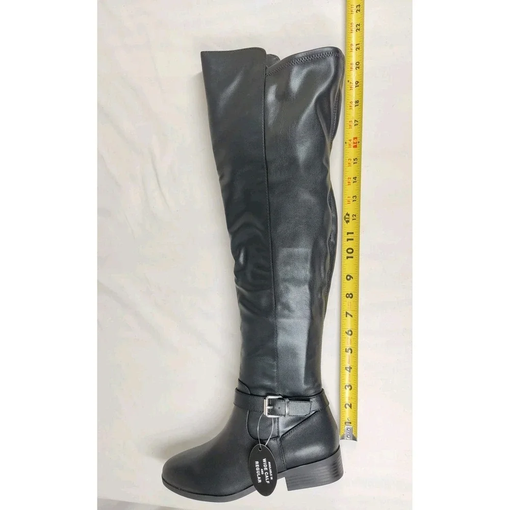 Style‎ & Co. Womens Charlaa Faux Leather Over-The-Knee Boots | Black Sm | 7M